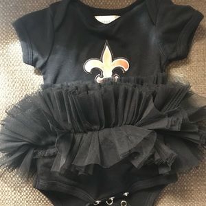 Saints tutu onesie.